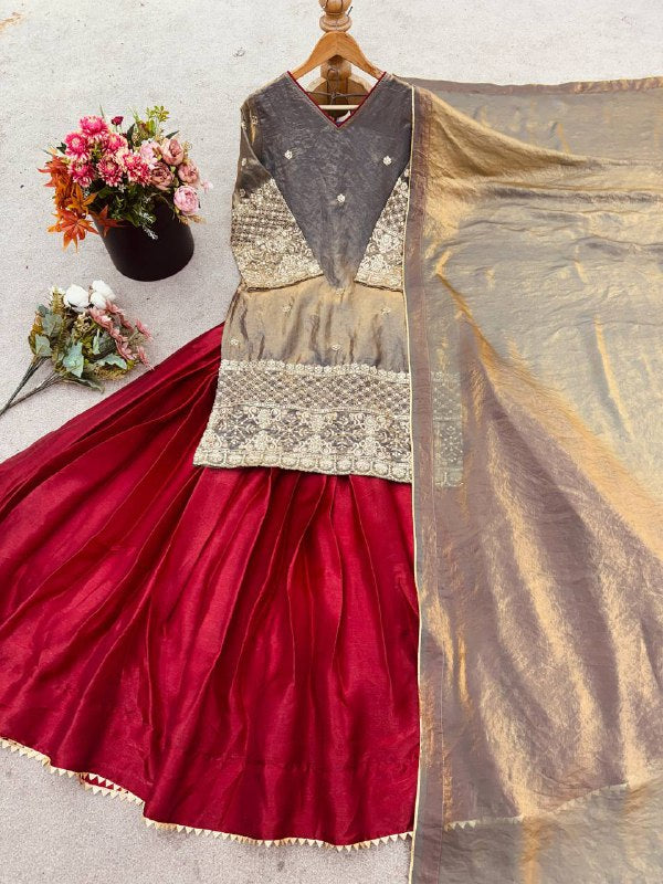 Fendi Crush With *Heavy 5mm Embroidery TOP LEHENGA