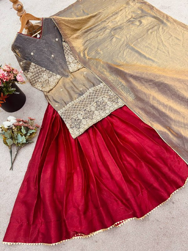 Fendi Crush With *Heavy 5mm Embroidery TOP LEHENGA