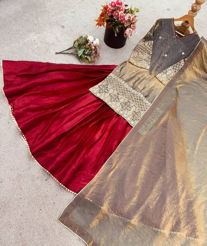 Fendi Crush With *Heavy 5mm Embroidery TOP LEHENGA
