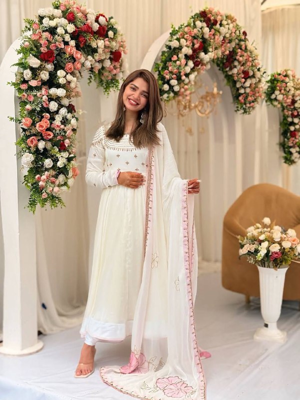 New Designer Party Wear Look Full Heavy Embroidery Work Gown With Fully Stiched and Dupatta Ready to Wear Collection*