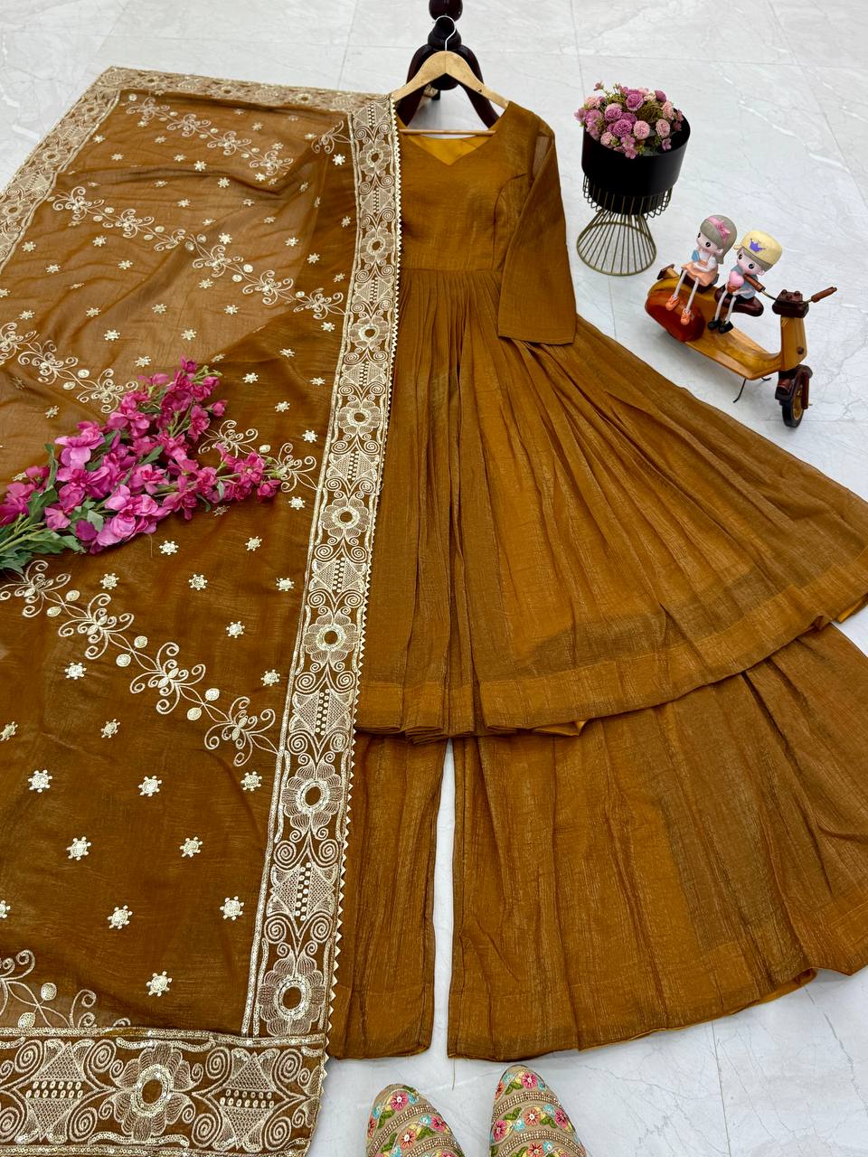 New Designer Party Sharara Suit & Dupatta Set