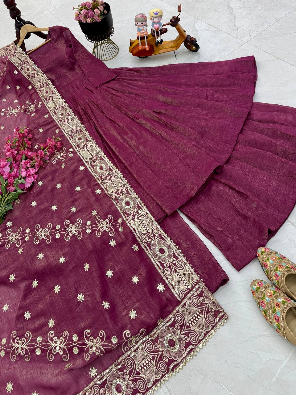 New Designer Party Sharara Suit & Dupatta Set