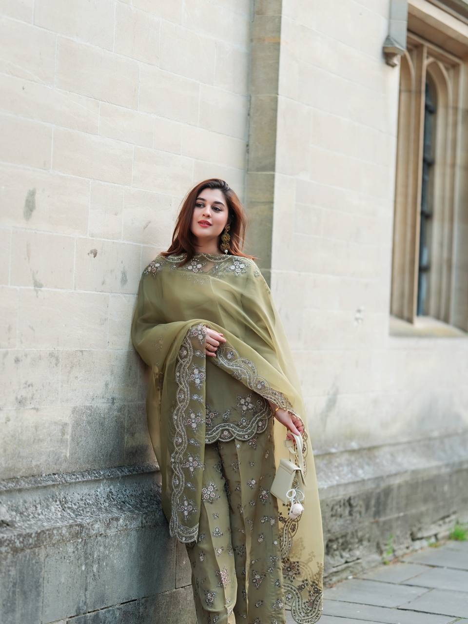 Designer Collection In French Crep Silk Top-Bottom And Dupatta Set Fully Stitched Ready To Wear