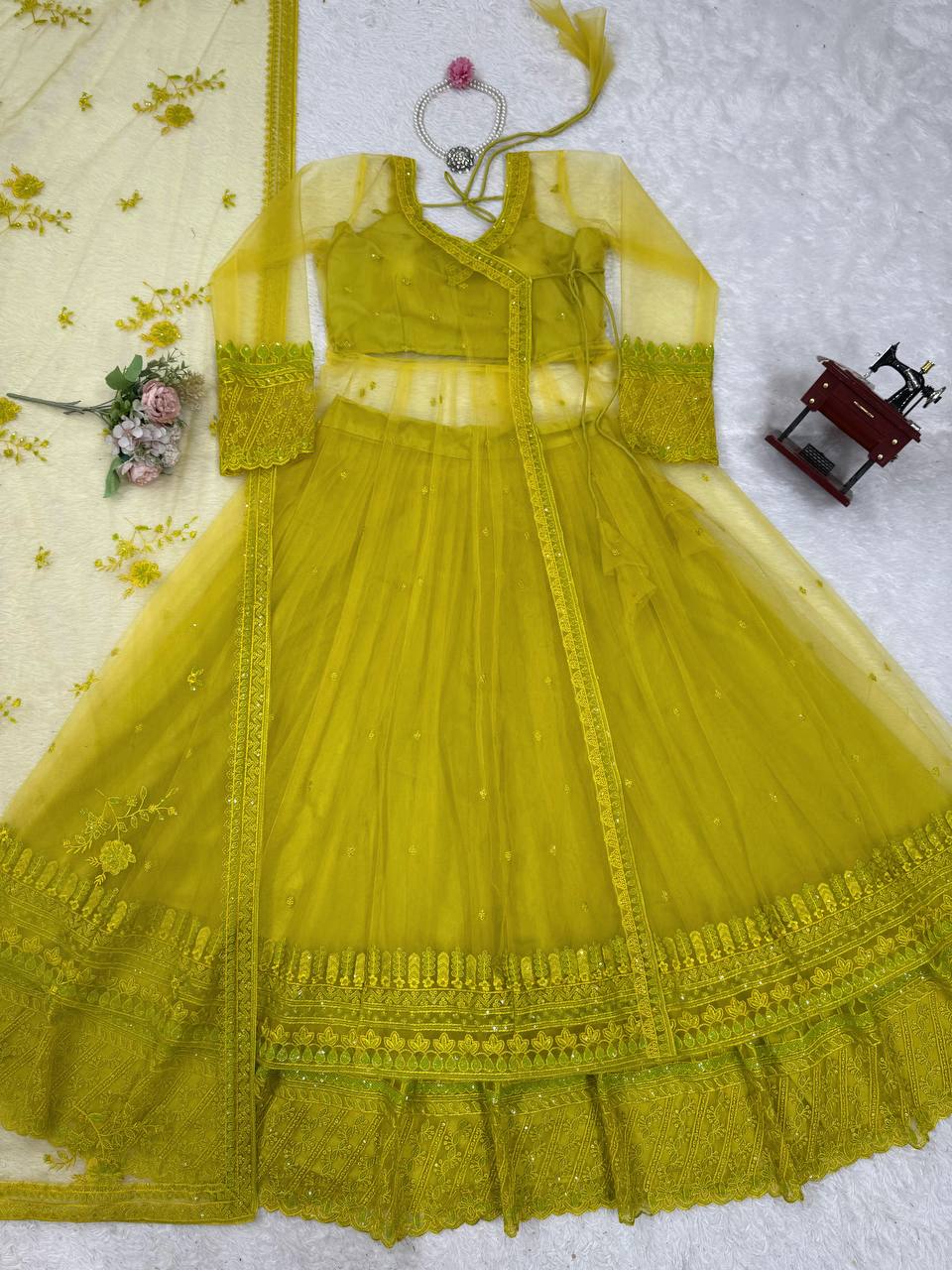 Kediya style shrug lehenga