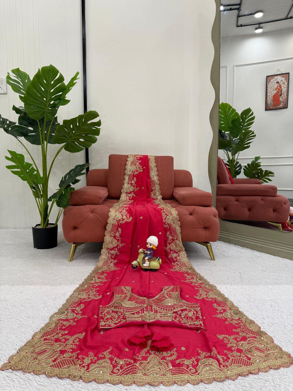 Looking some one for this same colour beautiful Designer Saree on Vichitra Silk Febric with Coding with Sequnce work and blouse on also Vichitra Silk Febric with Coding with Sequnce work