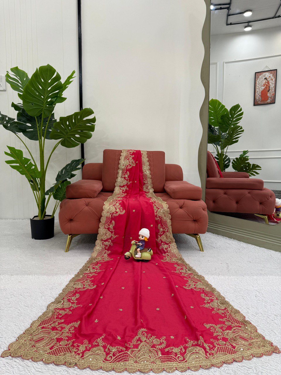 Looking some one for this same colour beautiful Designer Saree on Vichitra Silk Febric with Coding with Sequnce work and blouse on also Vichitra Silk Febric with Coding with Sequnce work