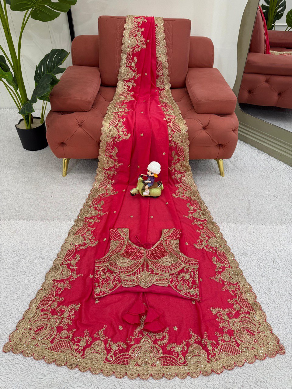 Looking some one for this same colour beautiful Designer Saree on Vichitra Silk Febric with Coding with Sequnce work and blouse on also Vichitra Silk Febric with Coding with Sequnce work
