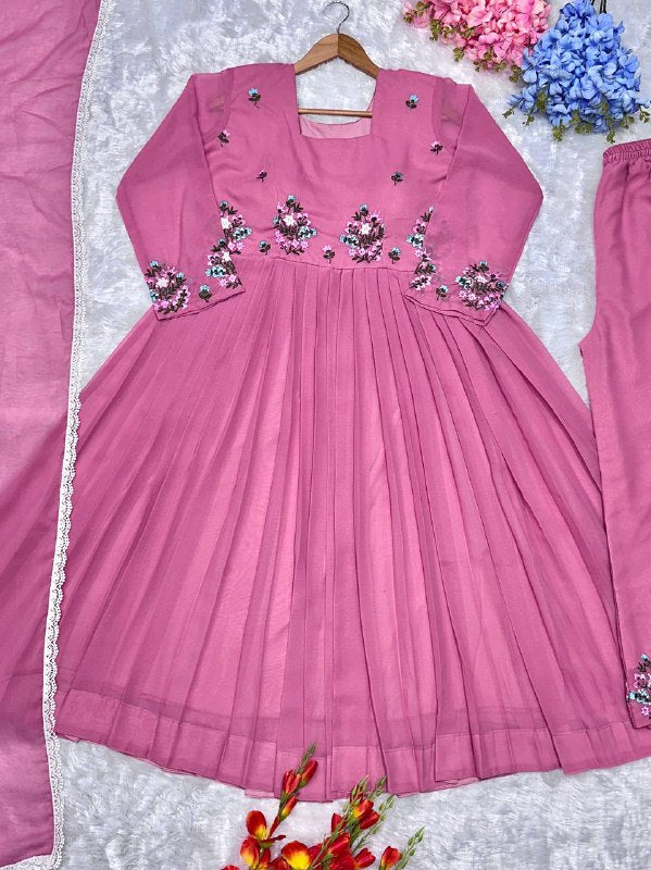 Designer Collection Gown-Duppta And Pant Set Ready To Wear