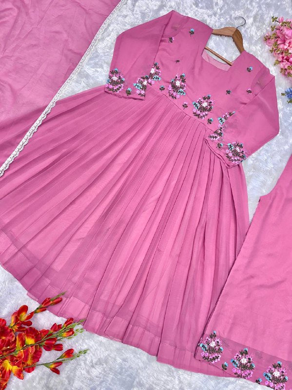 Designer Collection Gown-Duppta And Pant Set Ready To Wear