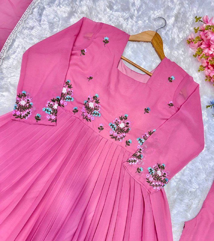 Designer Collection Gown-Duppta And Pant Set Ready To Wear