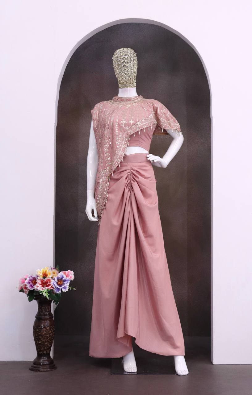 Bollywood Style Embroidery Work detailing 3 pic indo-Western Set