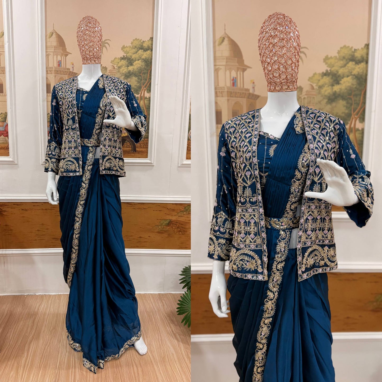INDO-WESTERN DRAPE SAREE
