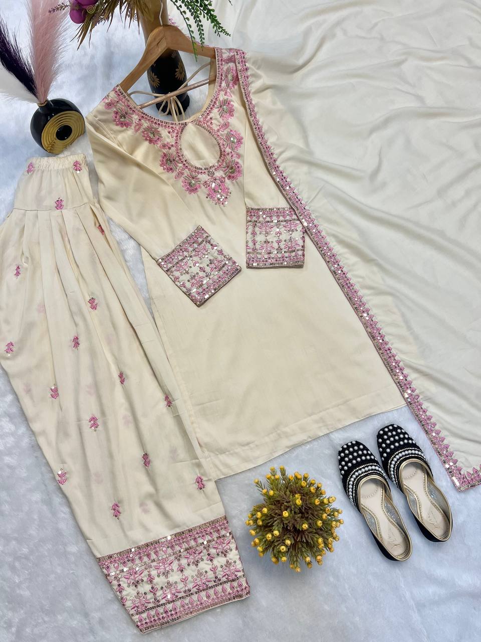 Party Wear Look top with farshi salwar