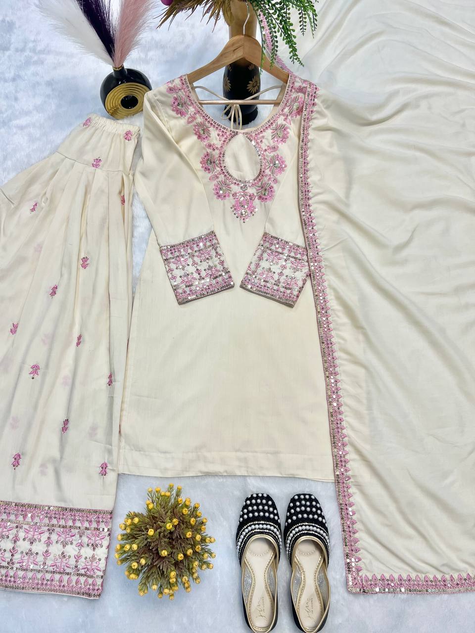 Party Wear Look top with farshi salwar