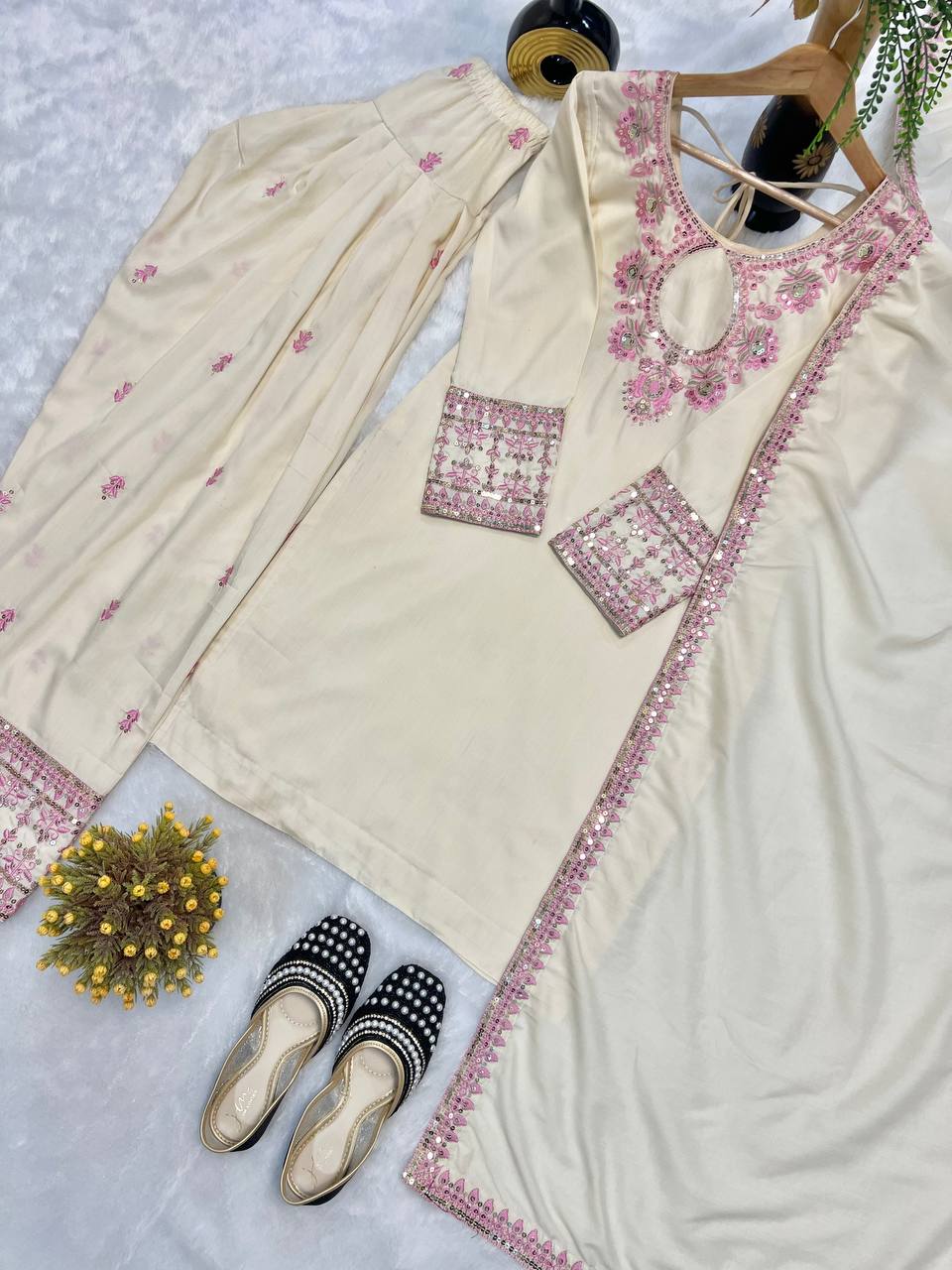 Party Wear Look top with farshi salwar