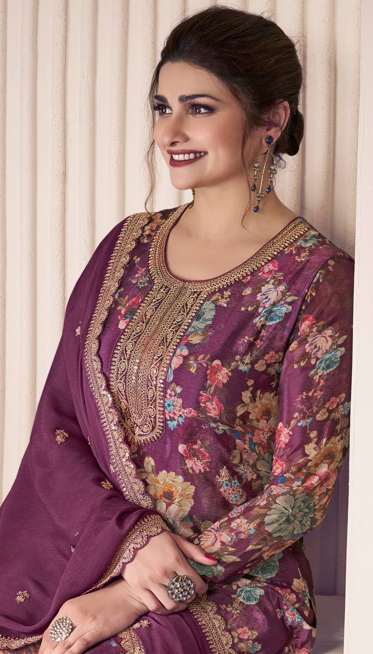 NEW READY TO WEAR COLLECTION FANCY DESIGN WITH DIGITAL PRINTED TOP - PENT WITH DUPATTA
