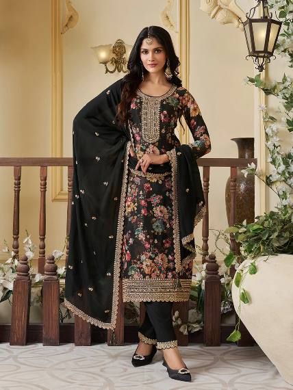 NEW READY TO WEAR COLLECTION FANCY DESIGN WITH DIGITAL PRINTED TOP - PENT WITH DUPATTA