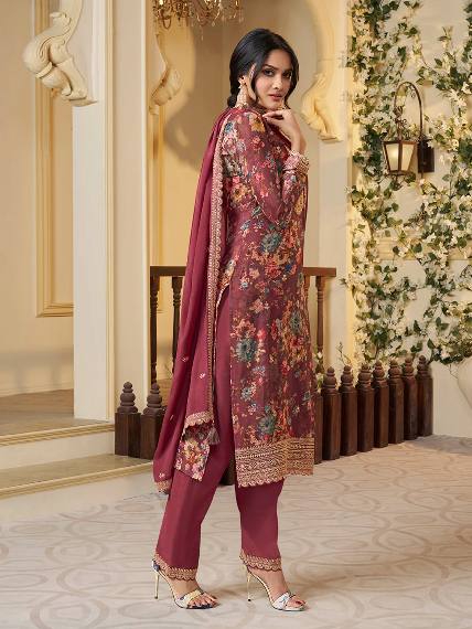 NEW READY TO WEAR COLLECTION FANCY DESIGN WITH DIGITAL PRINTED TOP - PENT WITH DUPATTA