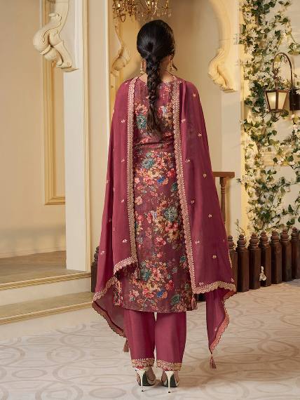 NEW READY TO WEAR COLLECTION FANCY DESIGN WITH DIGITAL PRINTED TOP - PENT WITH DUPATTA