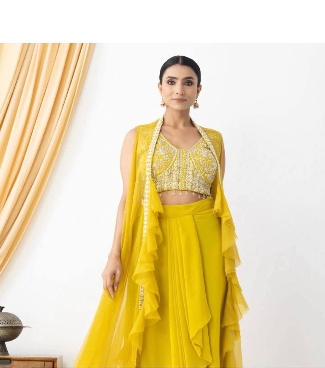 THREE PIECE HAND WORK WESTERN OUTFIT FOR TRENDY WEDDING SEASON