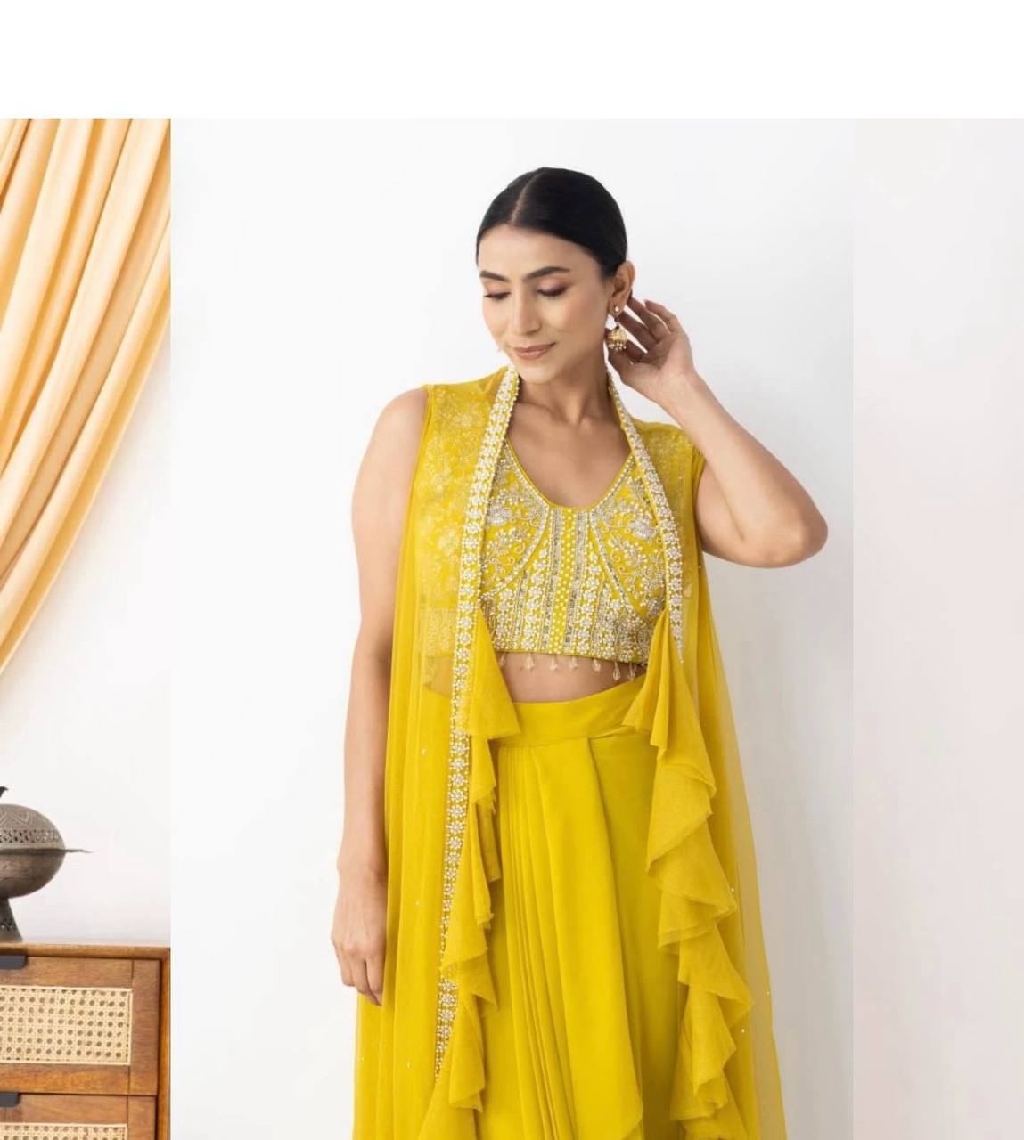 THREE PIECE HAND WORK WESTERN OUTFIT FOR TRENDY WEDDING SEASON
