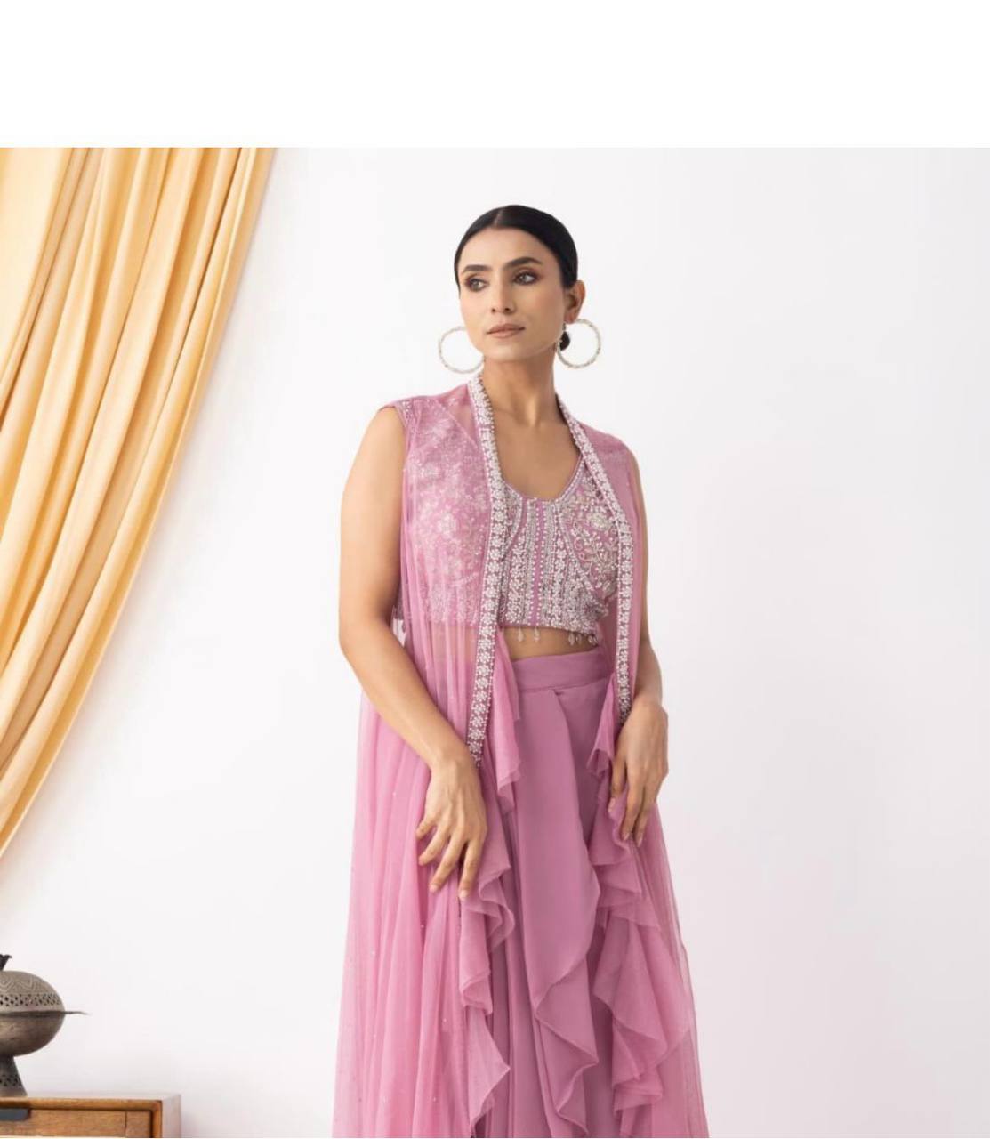 THREE PIECE HAND WORK WESTERN OUTFIT FOR TRENDY WEDDING SEASON