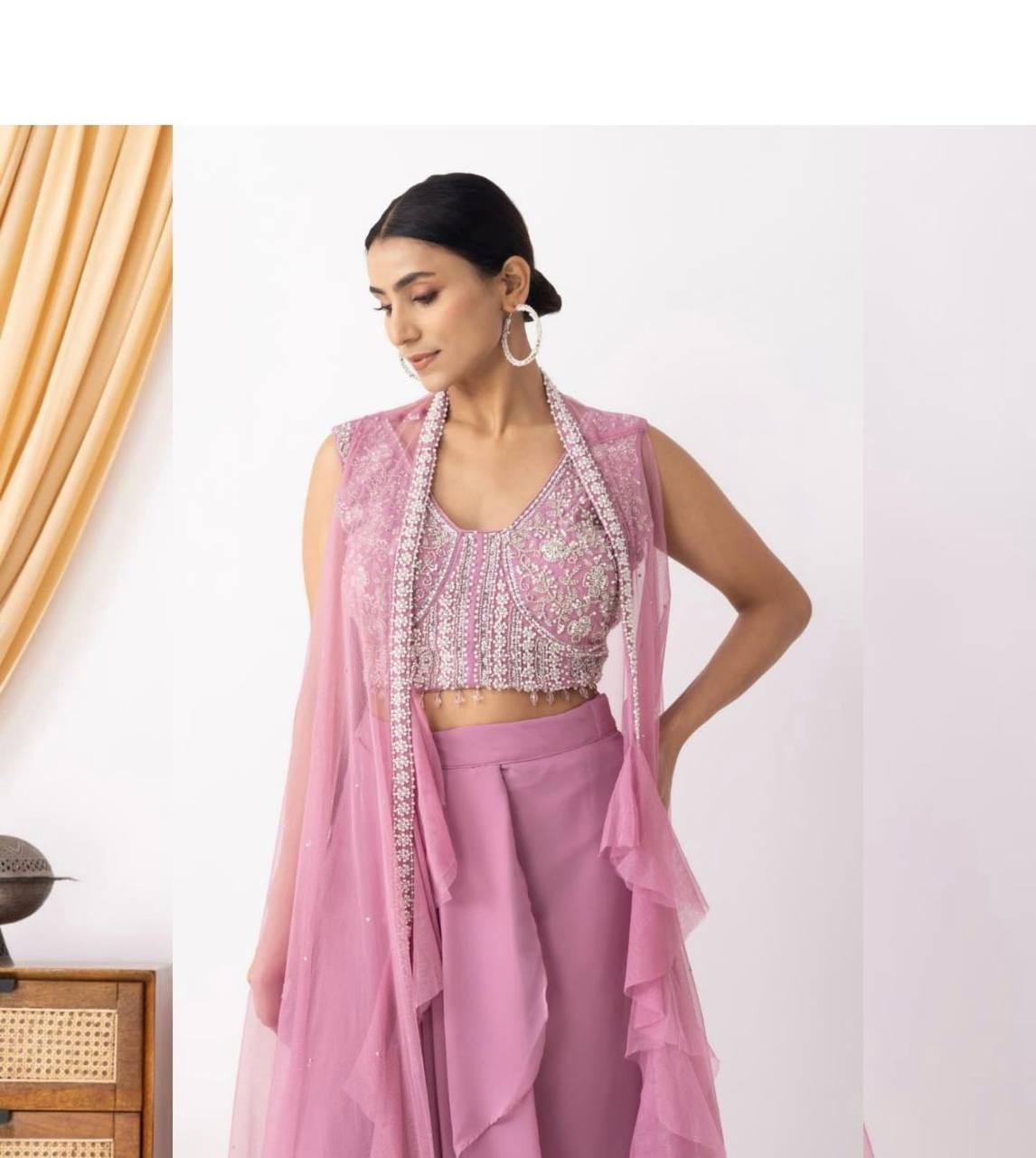 THREE PIECE HAND WORK WESTERN OUTFIT FOR TRENDY WEDDING SEASON