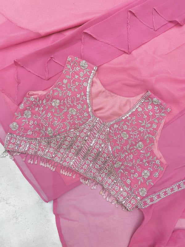 THREE PIECE HAND WORK WESTERN OUTFIT FOR TRENDY WEDDING SEASON
