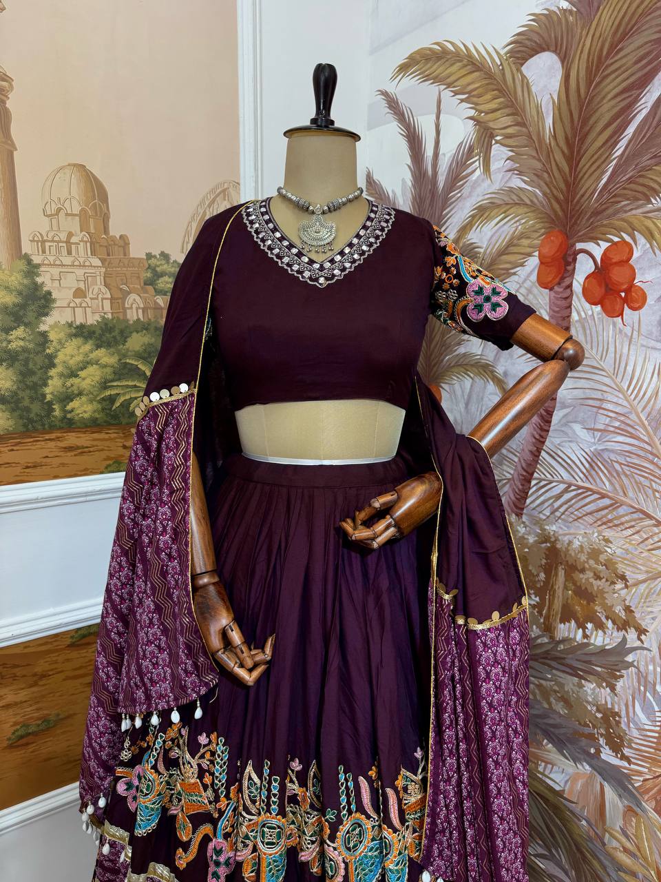 PURE RAYON FABRIC FOIL PRINT WORK AND CODI LACE BORDER