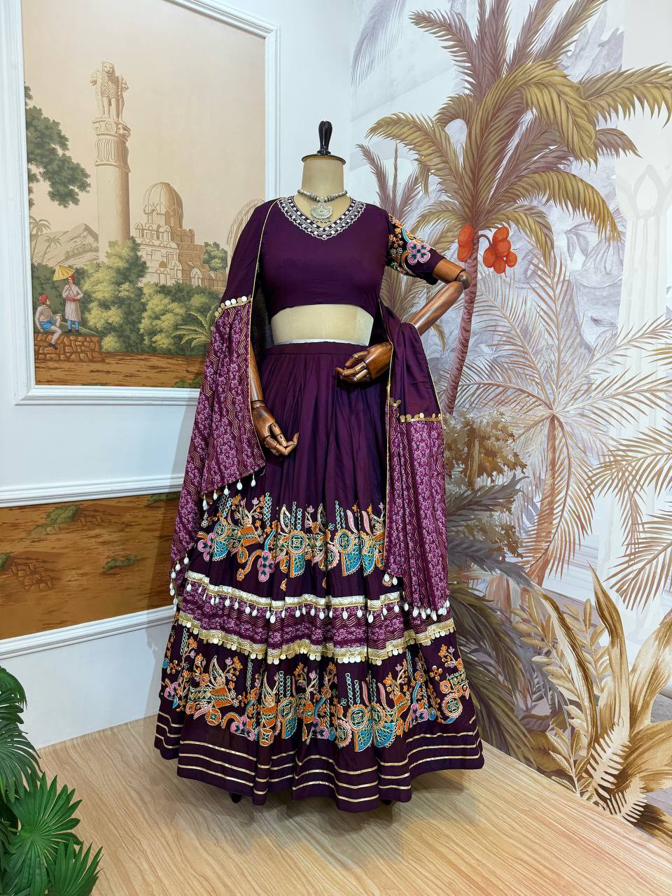 PURE RAYON FABRIC FOIL PRINT WORK AND CODI LACE BORDER
