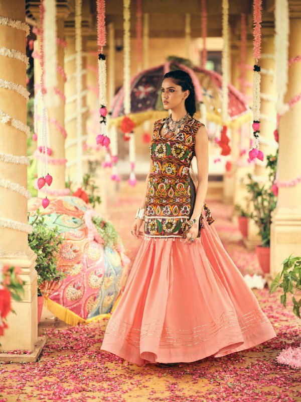 LEHENGA CHOLI WITH PURE RAYON FABRIC FULL FLAIR & GOTA RIBBIN