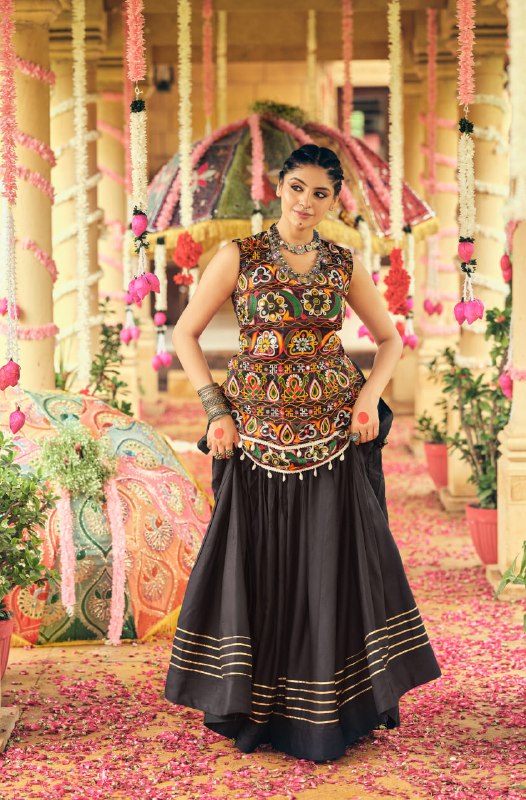 LEHENGA CHOLI WITH PURE RAYON FABRIC FULL FLAIR & GOTA RIBBIN