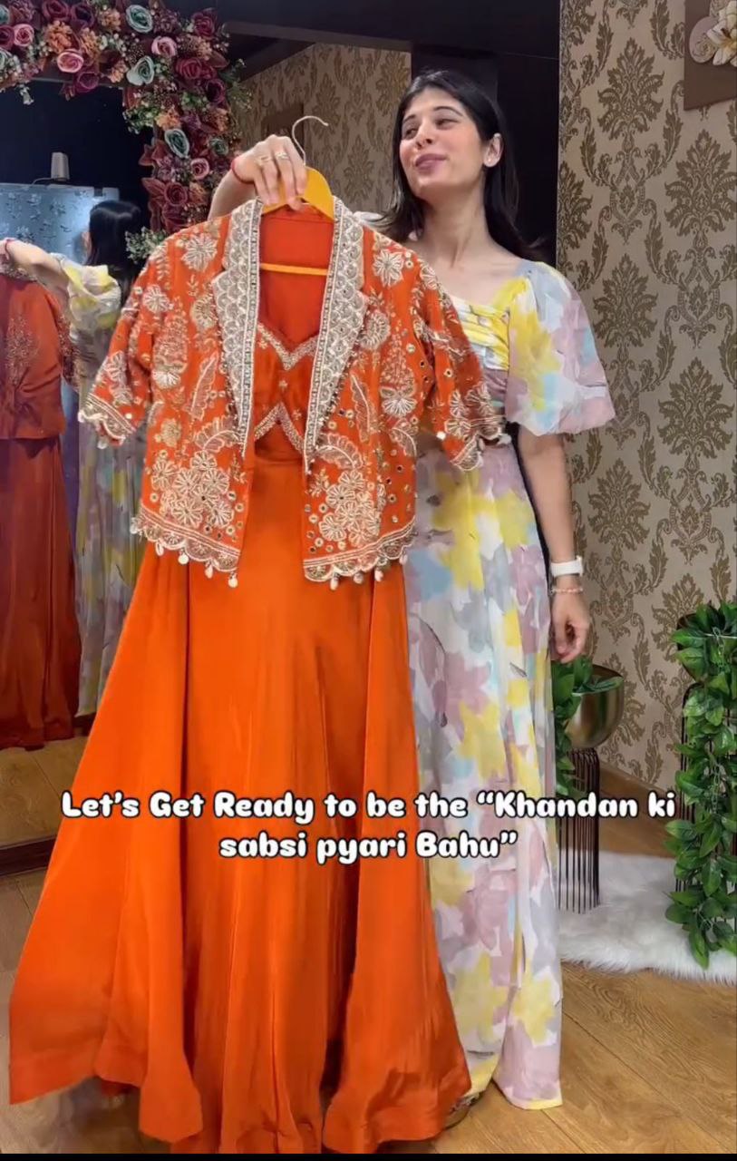 Party Wear Koti with Lehenga single available wholesale