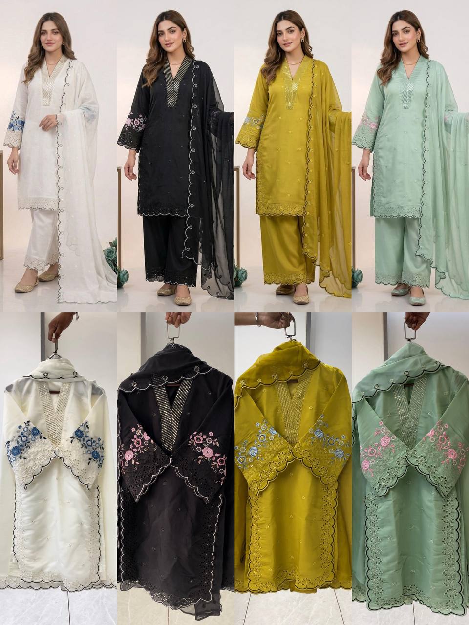 EID π WEAR OUR SEQUENCE EMBROIDERY WORKED TOP, PANT WITH DUPATTA