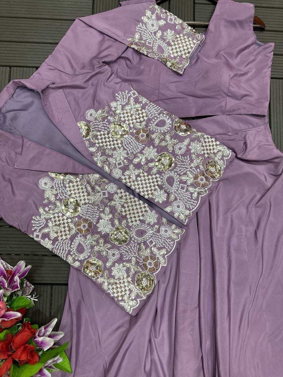 Trending Party Wear Koti with Lehenga