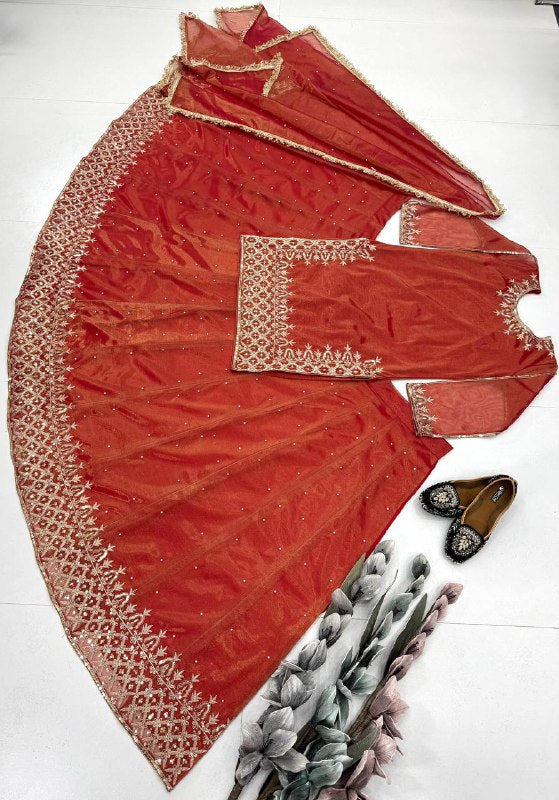 DESIGNER EMBROIDERY SEQUENCE WORK TOP LEHENGAS WITH DUPATTA SET