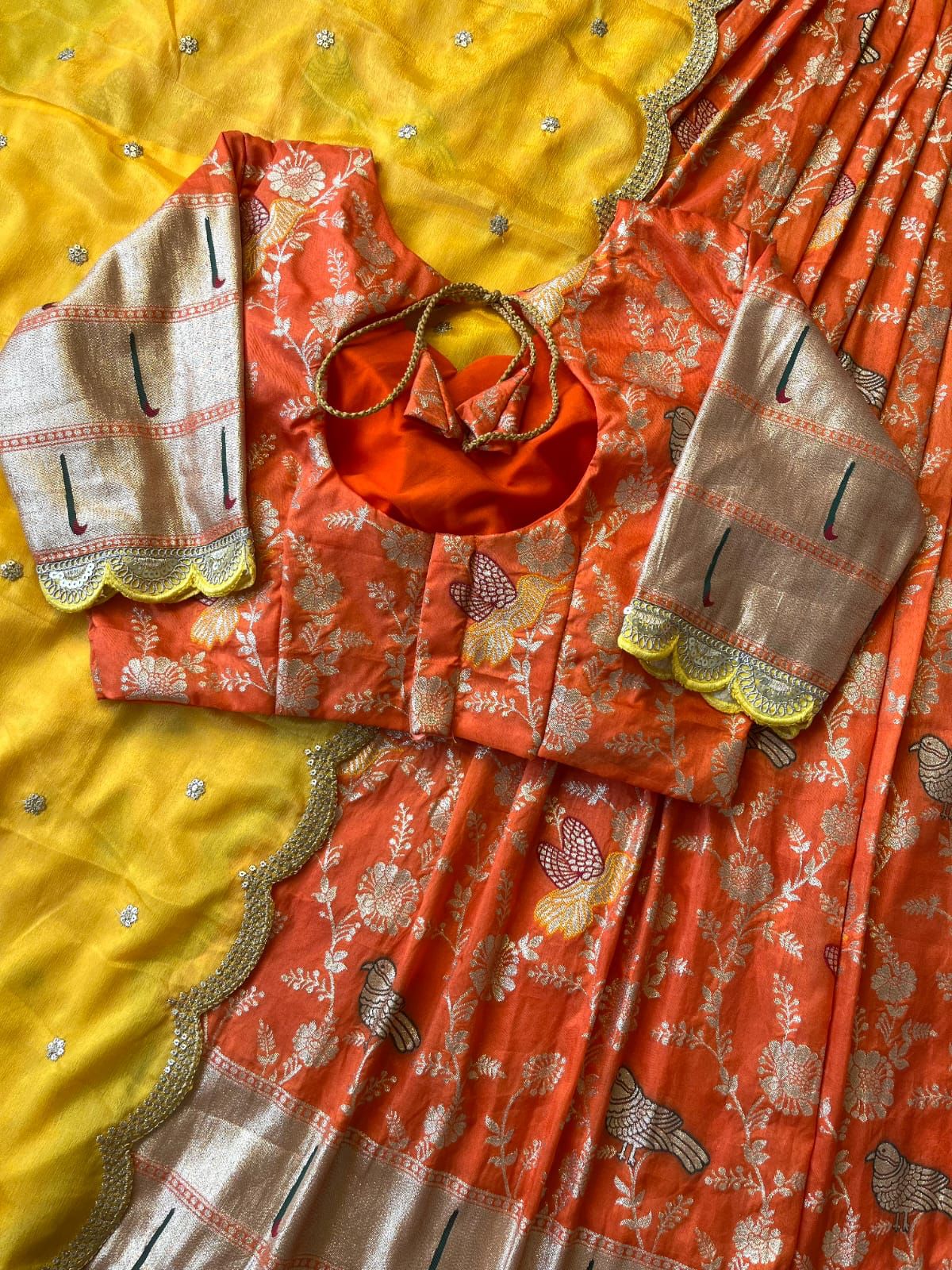 MUNIYA PAITHANI LEHENGHA aithani Dola silk with embroidery cut work lace Lehengha