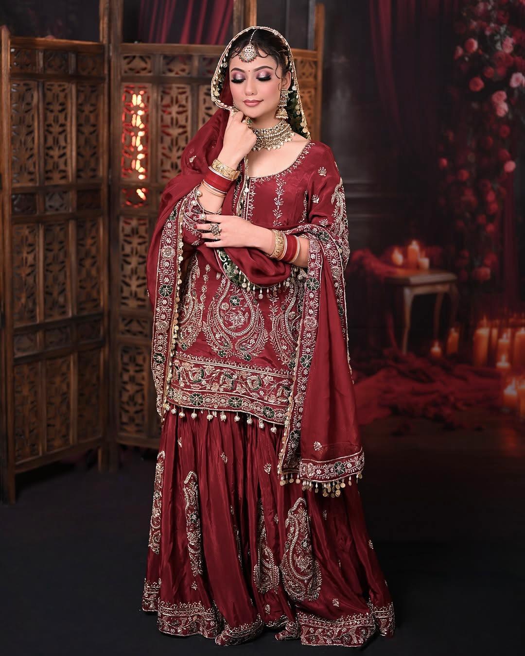 Đěsigner Party Wear Look Heavy Faux Georgette Top Plazzo & Dupatta Set