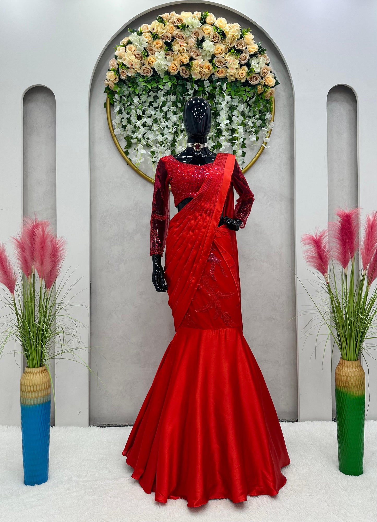 Looking some one for this same colour beautiful Designer Party Wear Lehngha Saree on Satin Silk febric with Thred with Sequence work and blouse on Soft Net febric with inner and Thred with Sequnce work