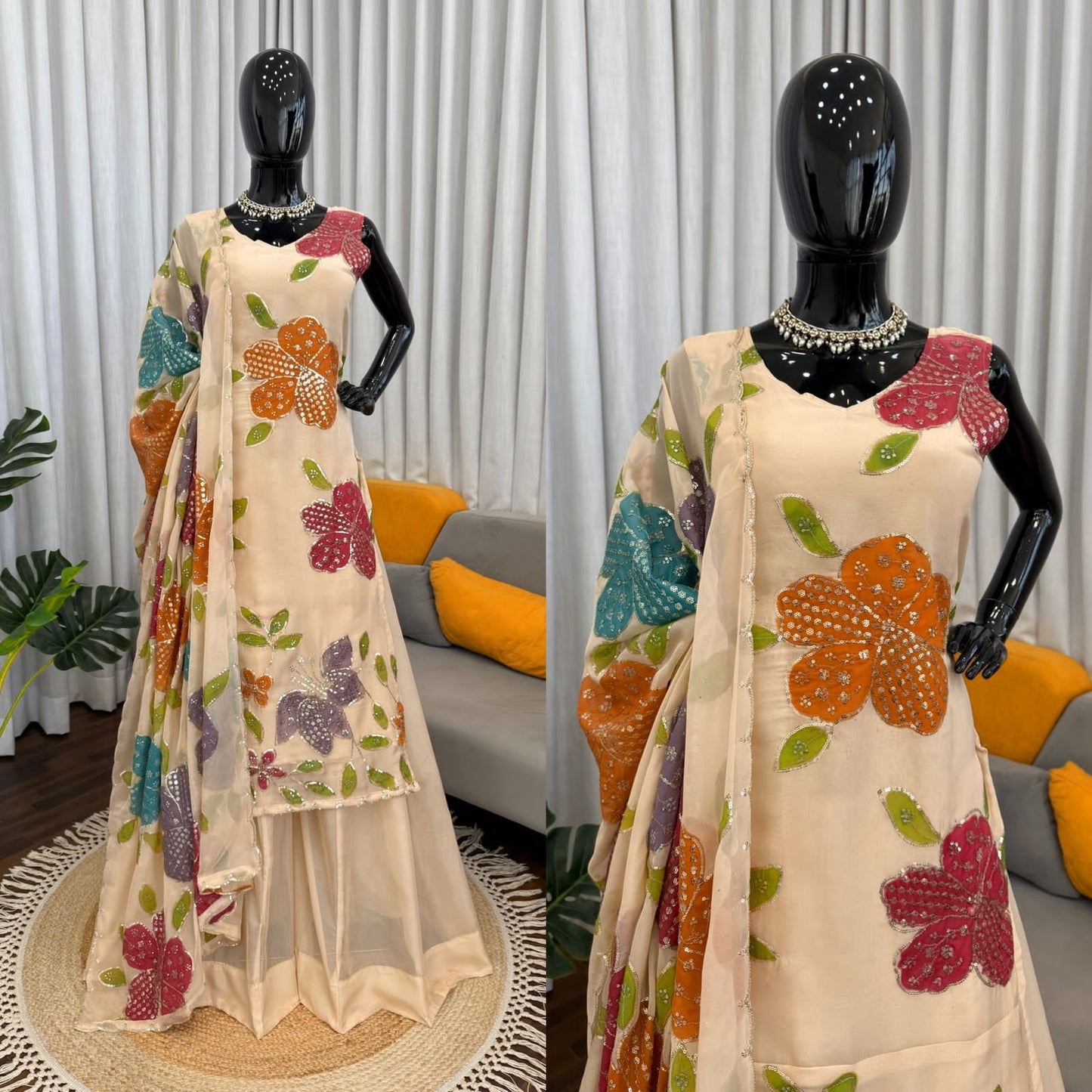 Designer Palzo Set Elegant Ethnic Wear Crafted in Classy Tones with Premium Fabric