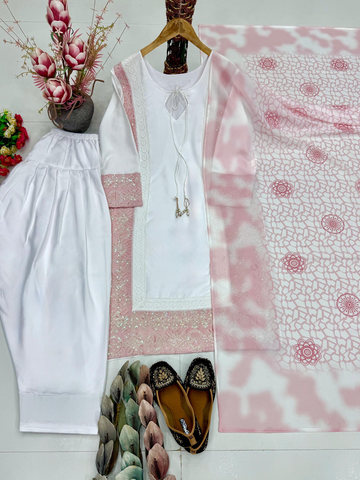 DESIGNER HEAVY EMBROIDERY CODING SEQUENCE WORK 3 PIS SUIT SET
