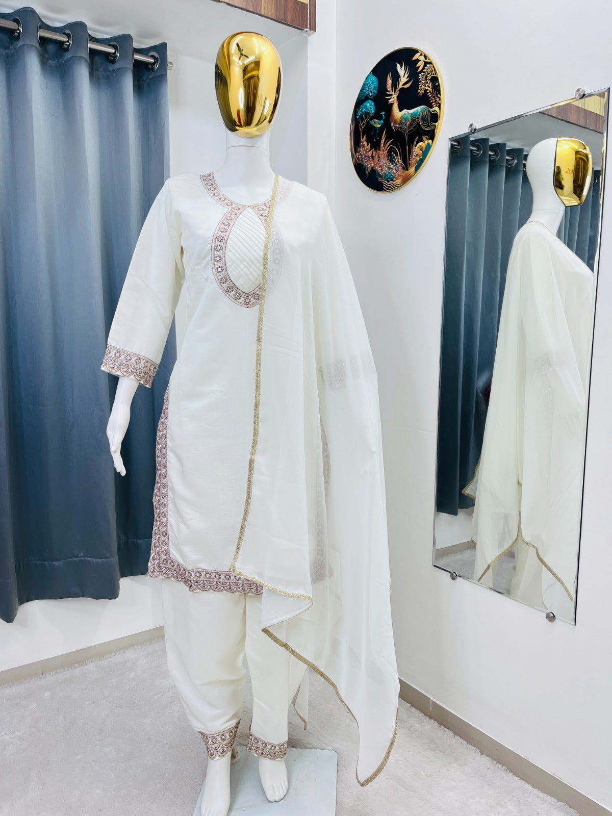DESIGNER HEAVY EMBROIDERY WORK TOP PENT WITH DUPATTA SET