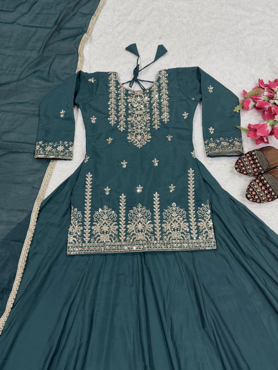 Designer Party Wear Look Top , Lehenga and Dupatta