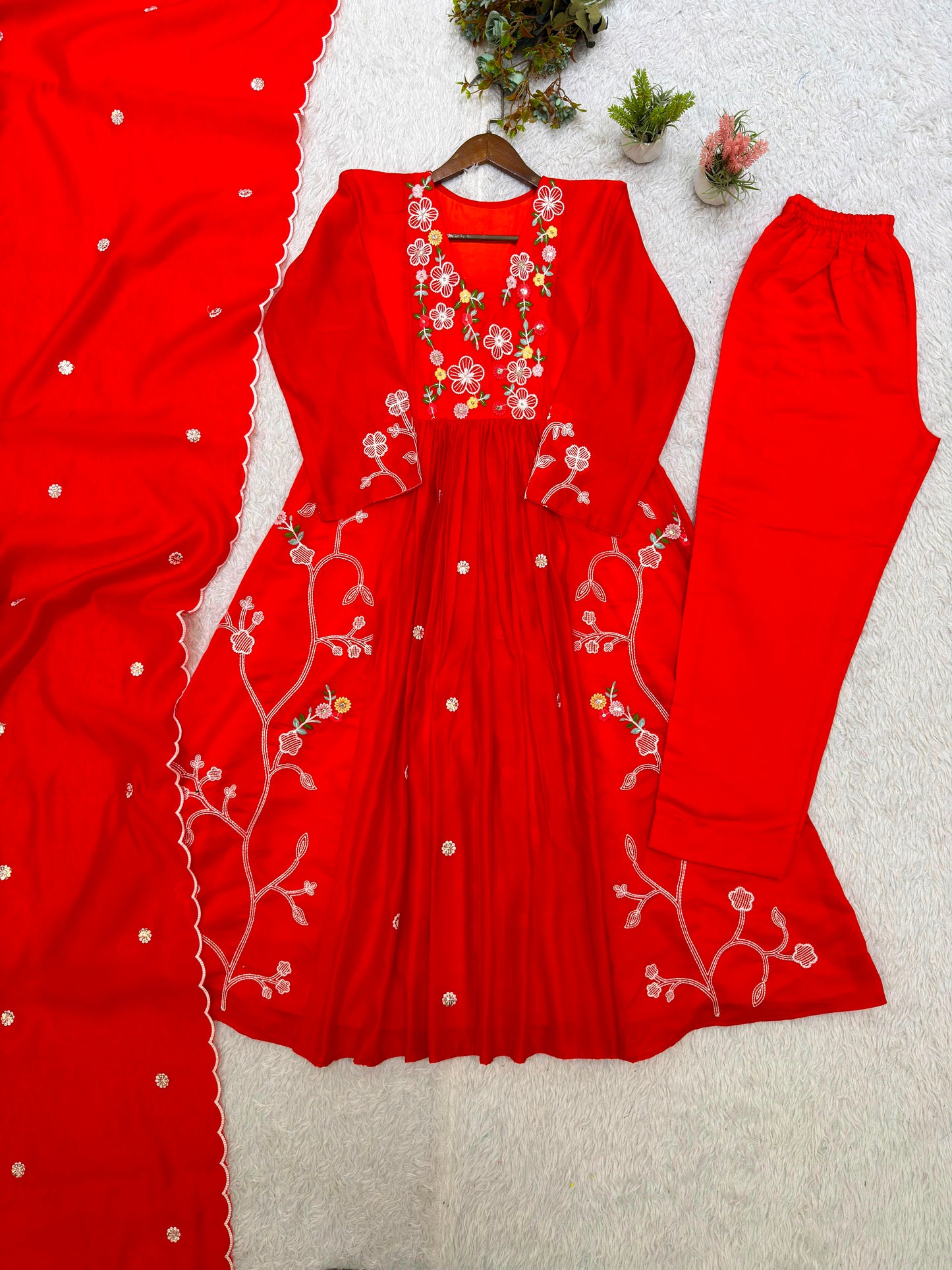 THIS FESTIVAL SEASON WEAR OUR BEAUTIFUL SEQUENCE EMBROIDERED WORKED TOP , PANT WITH DUPATTA ✨