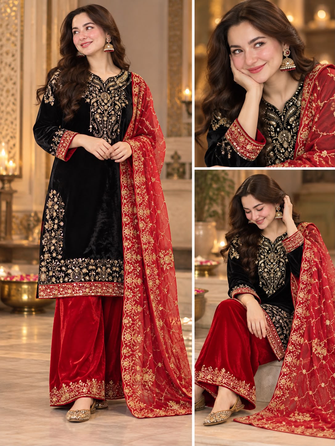 ENHANCE THE BEAUTY OF YOUR WARDROBE WITH THIS NEWLY LAUNCHED VELVET KURTI-PLAZZO SET