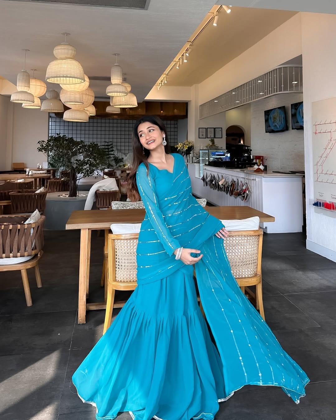 LEHENGA-SAREE WITH EMBROIDERED DUPATTA & FULL FLAIR LEHENGA