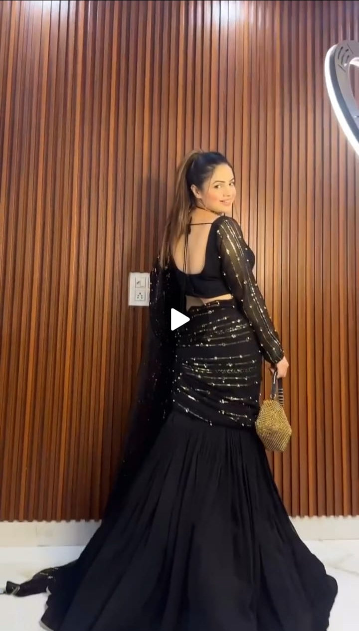 LEHENGA-SAREE WITH EMBROIDERED DUPATTA & FULL FLAIR LEHENGA