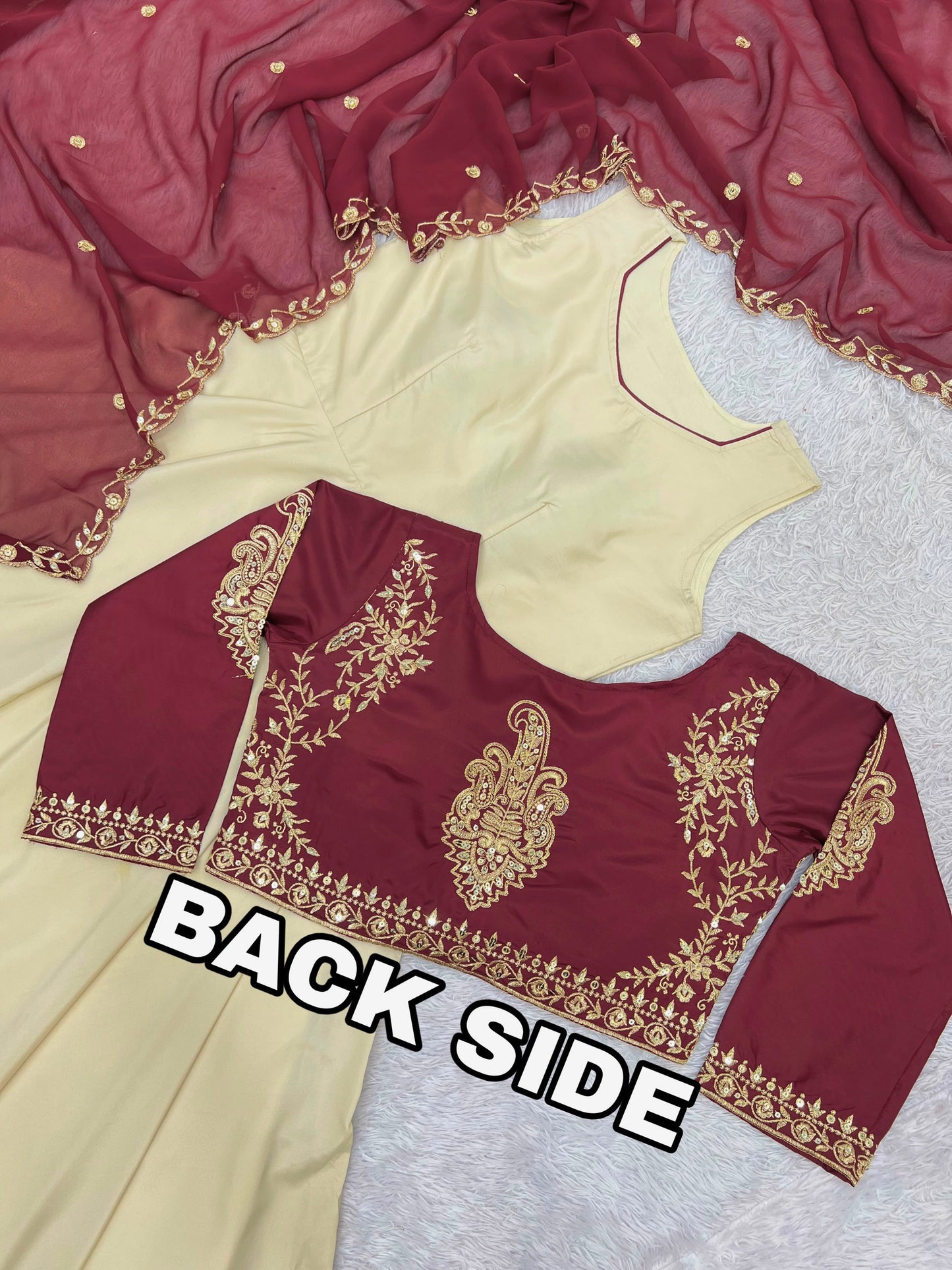 3 PIECE STYLISH GOWN WITH BEAUTIFUL KOTI AND DUPATTA