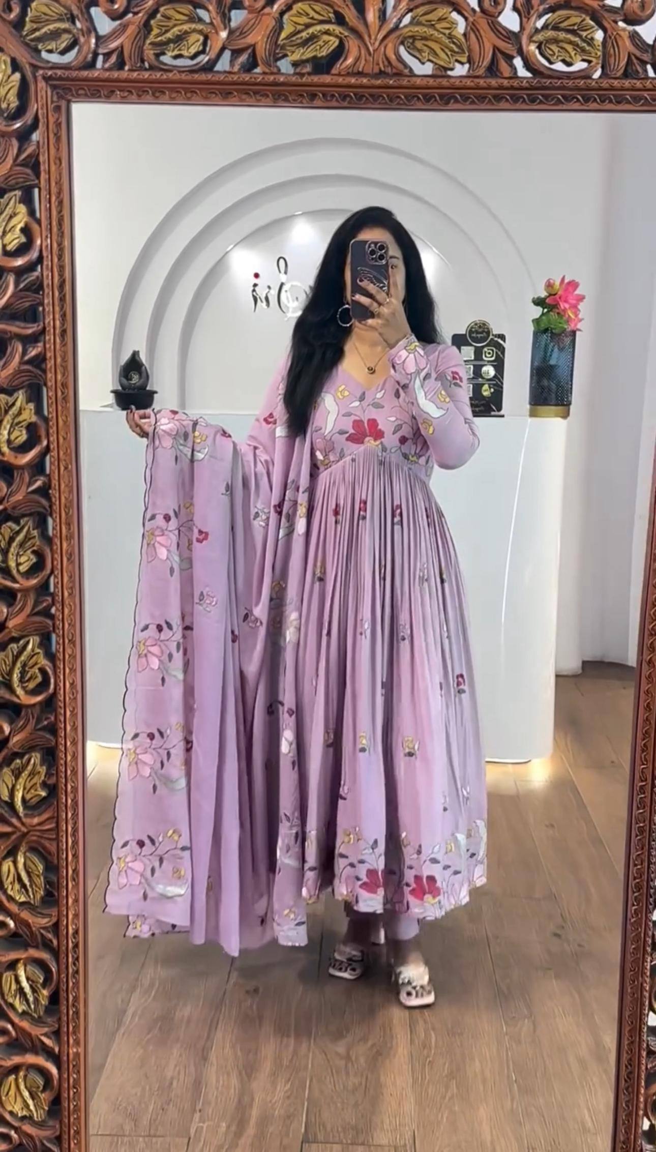 Trending Gown pant pair Fox Georgette