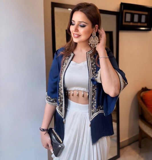 THREE PIECE WESTERN READY TO WEAR DRAPED DHOTI WITH KOTI